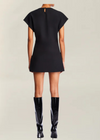 Anna Crepe Mini Dress in Black