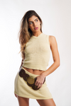 Cassie Mini Skirt in Pastel Yellow