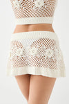 Adaline Crochet Mini Skirt in White - Ché by Chelsey