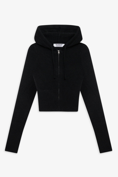 Aimee Zip Up Hoodie in Black - Ché by Chelsey