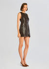 Aria Vegan Leather Mini Dress in Ash Brown - Ché by Chelsey