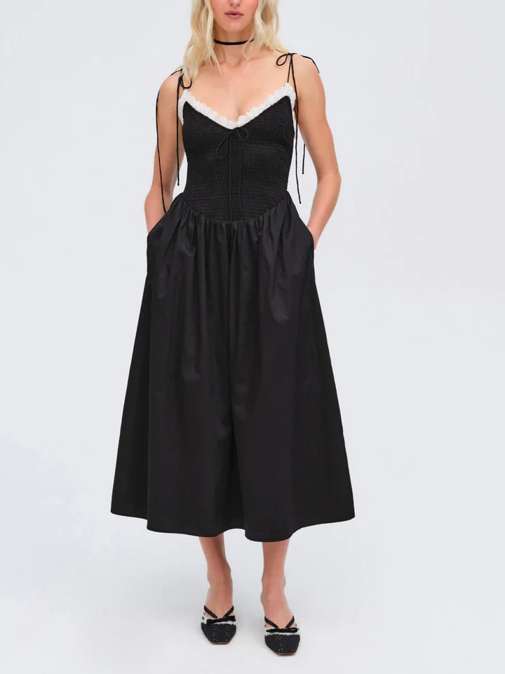 Bethany Midi Dress in Black - Ché by Chelsey