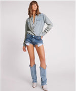 Blue Thunder Bandits Low Waist Denim Shorts - Ché by Chelsey