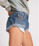 Blue Thunder Bandits Low Waist Denim Shorts - Ché by Chelsey