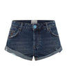 Blue Thunder Bandits Low Waist Denim Shorts - Ché by Chelsey