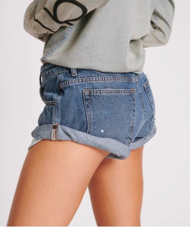 Blue Thunder Bandits Low Waist Denim Shorts - Ché by Chelsey