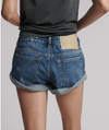 Blue Thunder Bandits Low Waist Embellished Denim Shorts - Ché by Chelsey