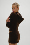 Briar Knit Mini Skort in Chocolate Brown - Ché by Chelsey