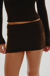 Briar Knit Mini Skort in Chocolate Brown - Ché by Chelsey