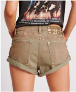 Bronze Khaki Bandits Low Waist Denim Shorts - Ché by Chelsey