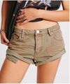 Bronze Khaki Bandits Low Waist Denim Shorts - Ché by Chelsey