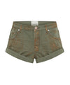 Bronze Khaki Bandits Low Waist Denim Shorts - Ché by Chelsey