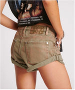 Bronze Khaki Bandits Low Waist Denim Shorts - Ché by Chelsey