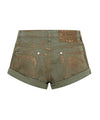 Bronze Khaki Bandits Low Waist Denim Shorts - Ché by Chelsey