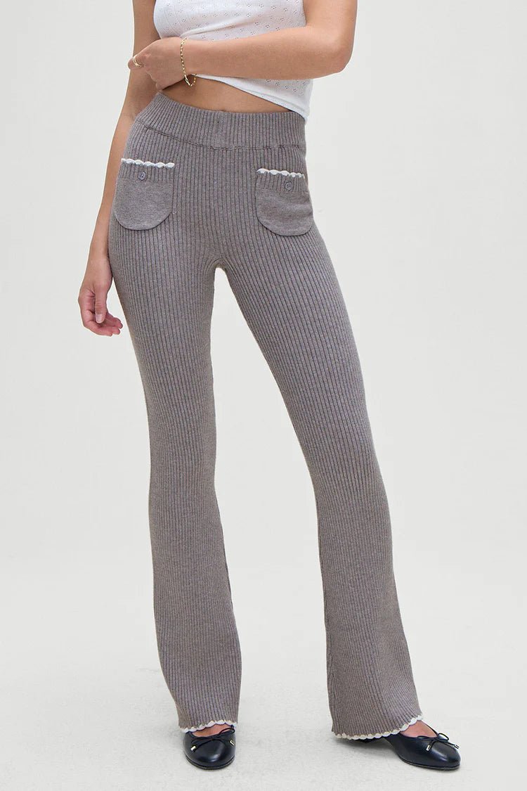 Camden Ribbed Knit Pant in Rain Cloud - Ché by Chelsey