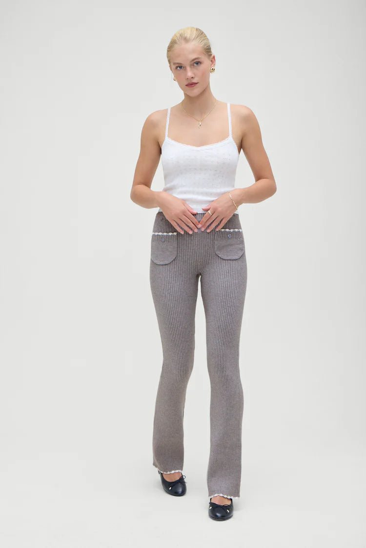 Camden Ribbed Knit Pant in Rain Cloud - Ché by Chelsey