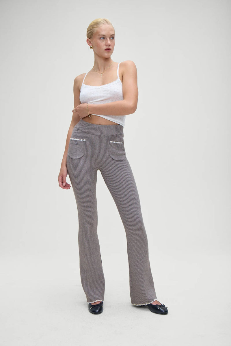 Camden Ribbed Knit Pant in Rain Cloud - Ché by Chelsey