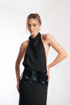 Carli Backless Maxi Dress in Black - Ché by Chelsey