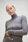 Carter Cable Knit Sweater in Rain Cloud - Ché by Chelsey