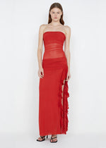 Celyse Strapless Dress in Rouge - Ché by Chelsey