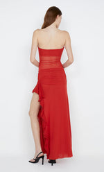 Celyse Strapless Dress in Rouge - Ché by Chelsey