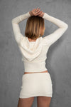 Charlotte Sweater Knit Two Piece Skirt Set in Cream - Ché by Chelsey