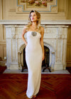 Chiara Strapless Dress in Pearl - Ché by Chelsey