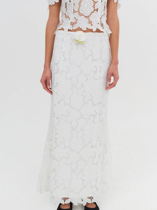 Claudia Maxi Skirt in White - Ché by Chelsey