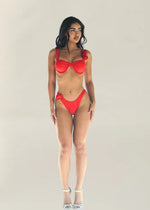 Cleo Bikini Bottom in Red - Ché by Chelsey