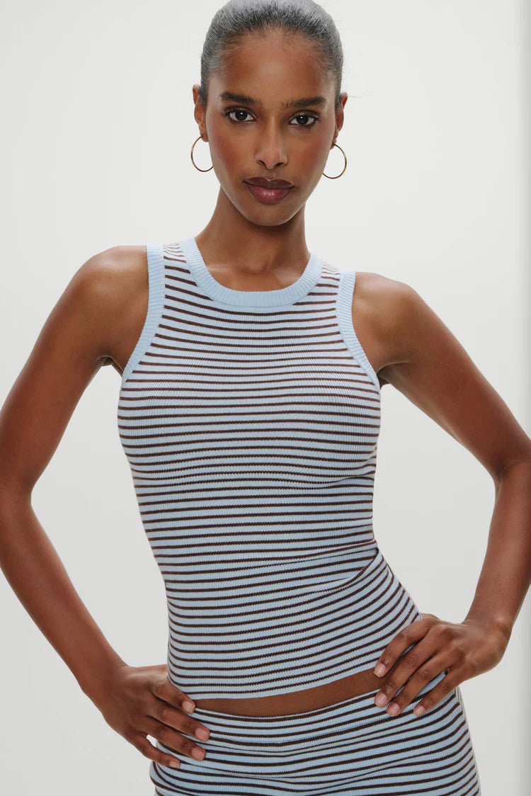 Cuddle Knit Tank Top in Montauk Stripe - Ché by Chelsey