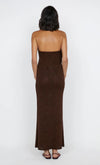 Delfina Halter Midi Dress in Chocolate - Ché by Chelsey