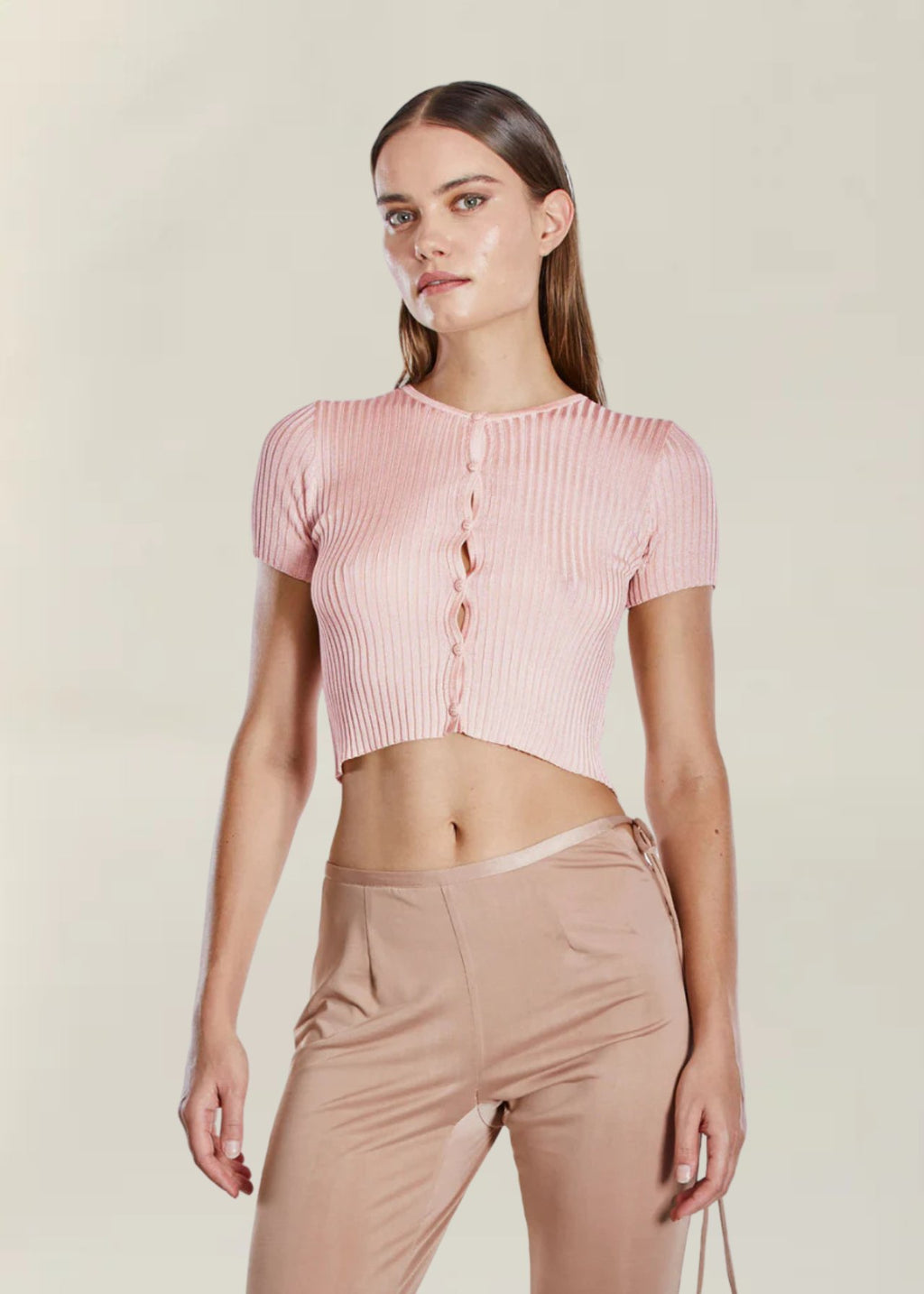 Eline Knit Shirt Baby Pink - Ché by Chelsey