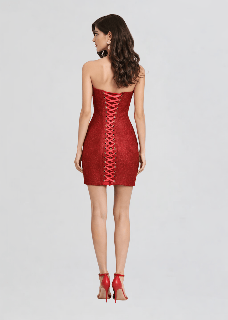 red corset mini dress Ché by Chelsey Elise Corset Mini Dress in Red – Ché by Chelsey