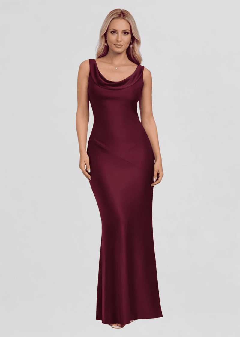 knee length dresses for ladies Emma Maxi Dress in Claret M