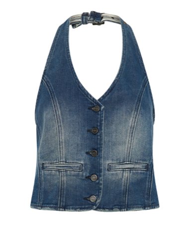 Gritty Blue Halter Denim Top - Ché by Chelsey