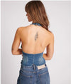 Gritty Blue Halter Denim Top - Ché by Chelsey