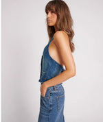 Gritty Blue Halter Denim Top - Ché by Chelsey