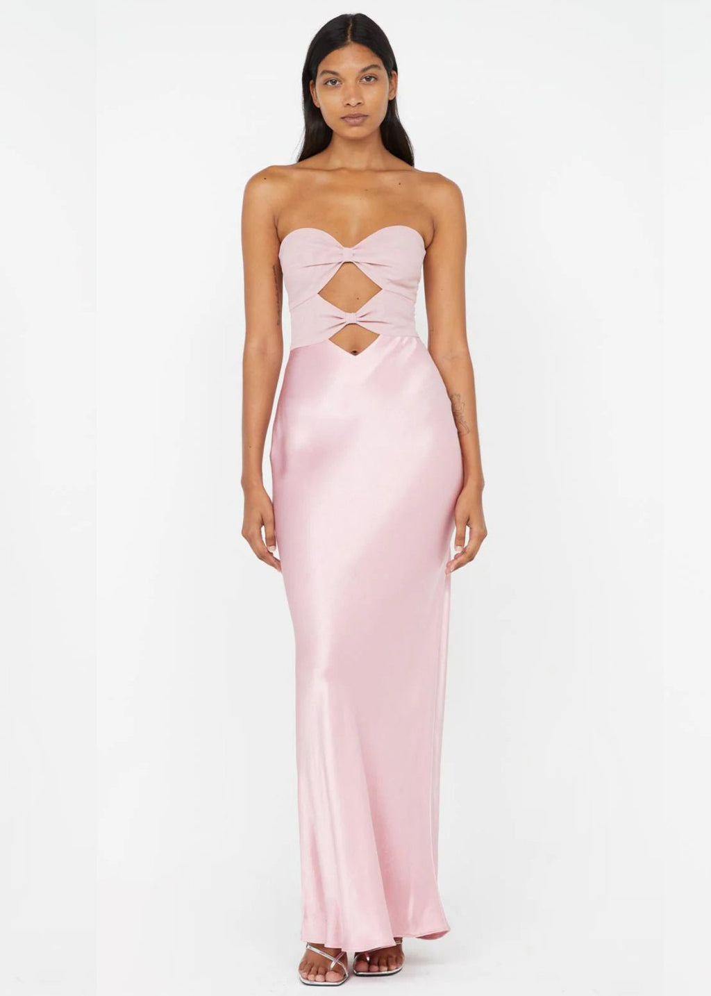 Halle Strapless Dress in Dusty Pink - Ché by Chelsey