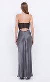 Halle Strapless Dress in Gunmetal Black - Ché by Chelsey