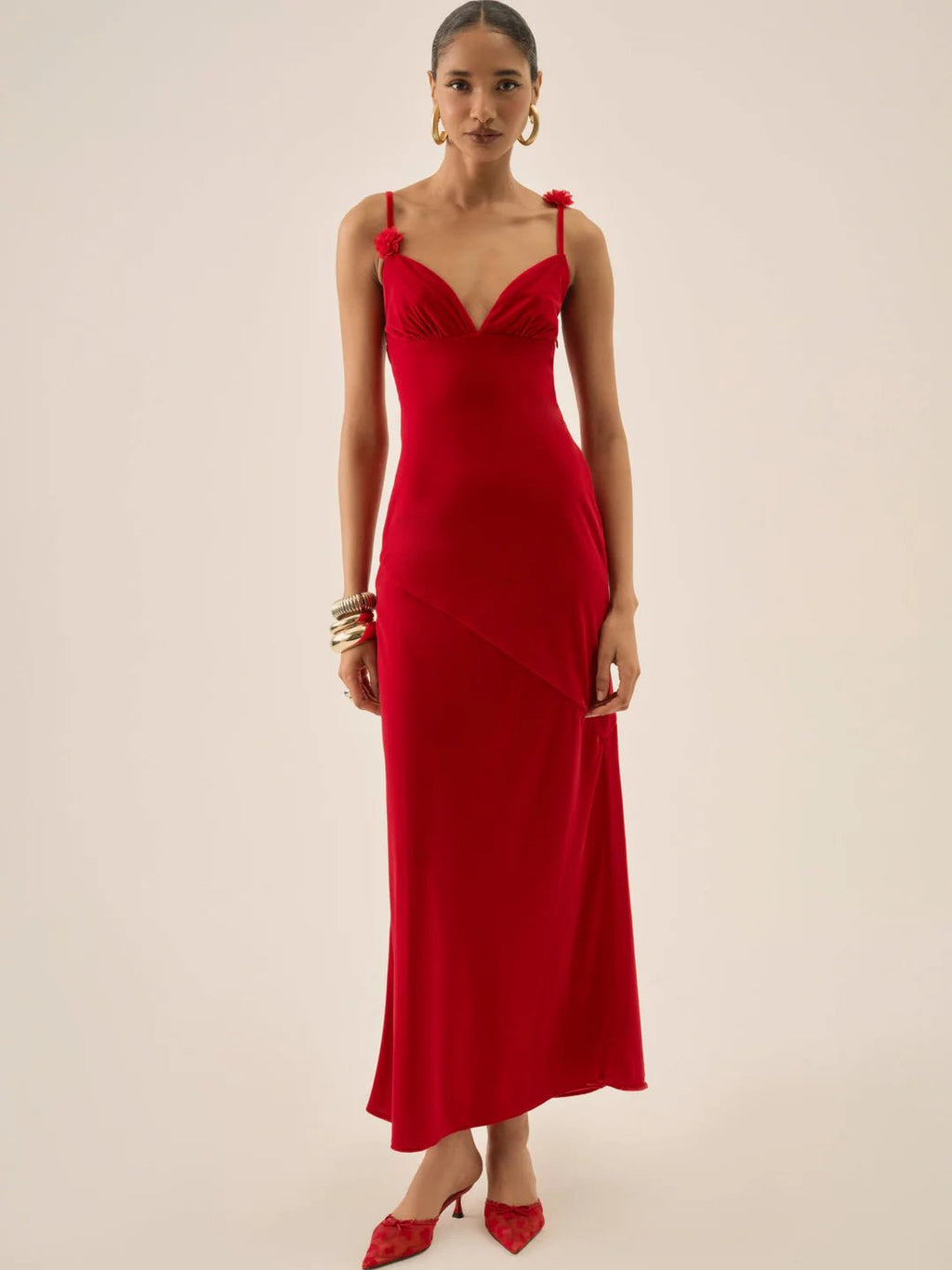 Huda Maxi Dress in Red - Ché by Chelsey