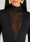 Jackie Mesh Bodysuit in Black - Ché by Chelsey