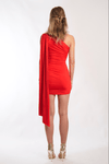 Jill One Shoulder Bodycon Dress in Red - Ché by Chelsey