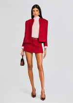 Karla Boucle Mini Skirt in Ruby Red - Ché by Chelsey