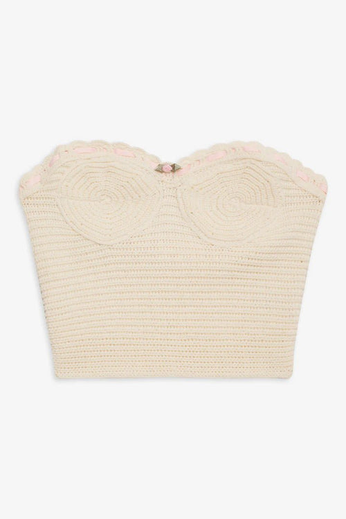 Kelsey Crochet Top in Cream - Ché by Chelsey