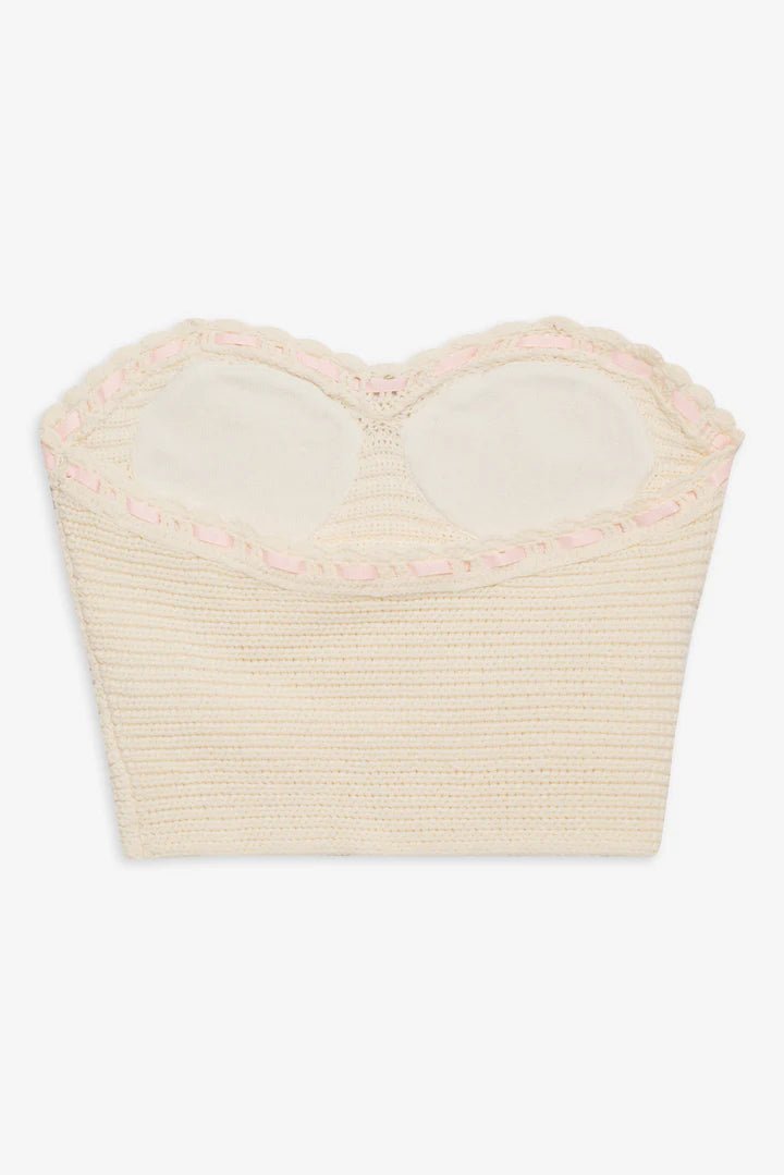 Kelsey Crochet Top in Cream - Ché by Chelsey