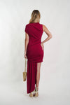 Kimmie Asymmetrical Claret Mini Dress - Ché by Chelsey