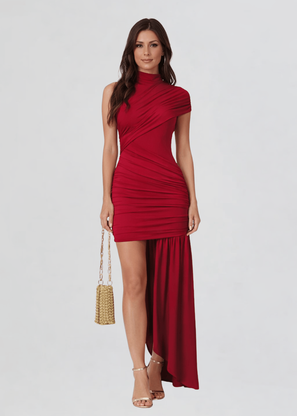 Ché by Chelsey Kimmie Asymmetrical Claret Mini Dress – Ché by Chelsey
