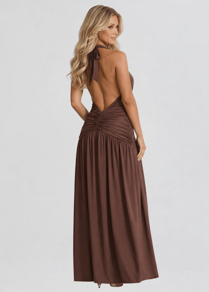 Livi Maxi Dress in Espresso L / Brown