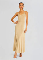 Mabeline Metallic Knit Gown in Gold - Ché by Chelsey