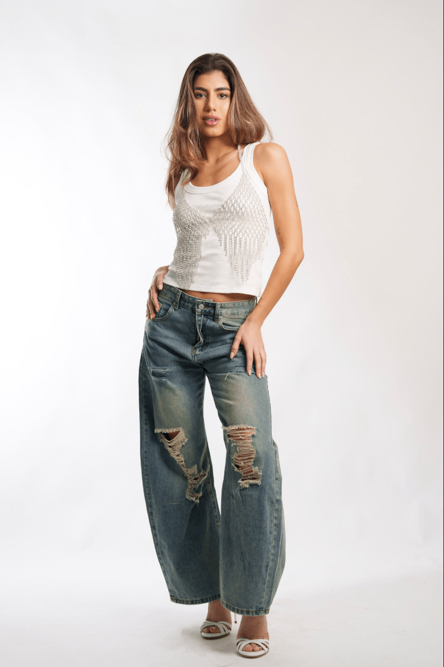 Marilyn Chain Top in Silver - Ché by Chelsey